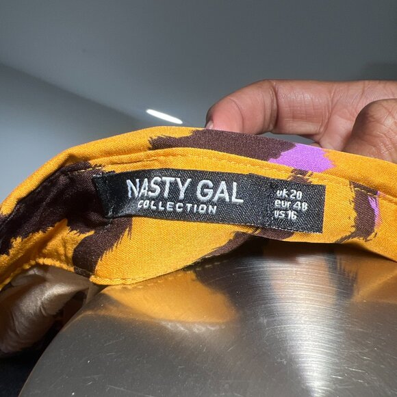 Nasty Gal Abstract Animal Print Longline Blouse - Size US 16 - Worn Once! - Picture 2 of 5